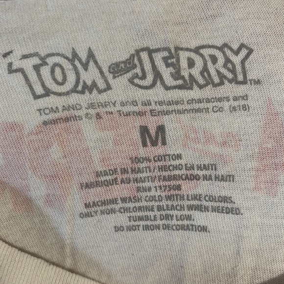 VINTAGE TOM AN JERRY WHITE TSHIRT SIZE M - Picture 5 of 5
